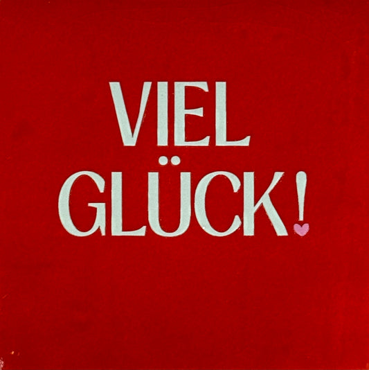 Quote tegeltje 'viel Glück' rood/lichtgroen(warmroze)
