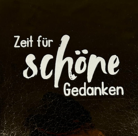 Quote tegeltje 'zeit fur schone gedanken' goud/creme
