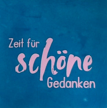 Quote tegeltje 'zeit fur schone gedanken' lichtblauw/babyroze