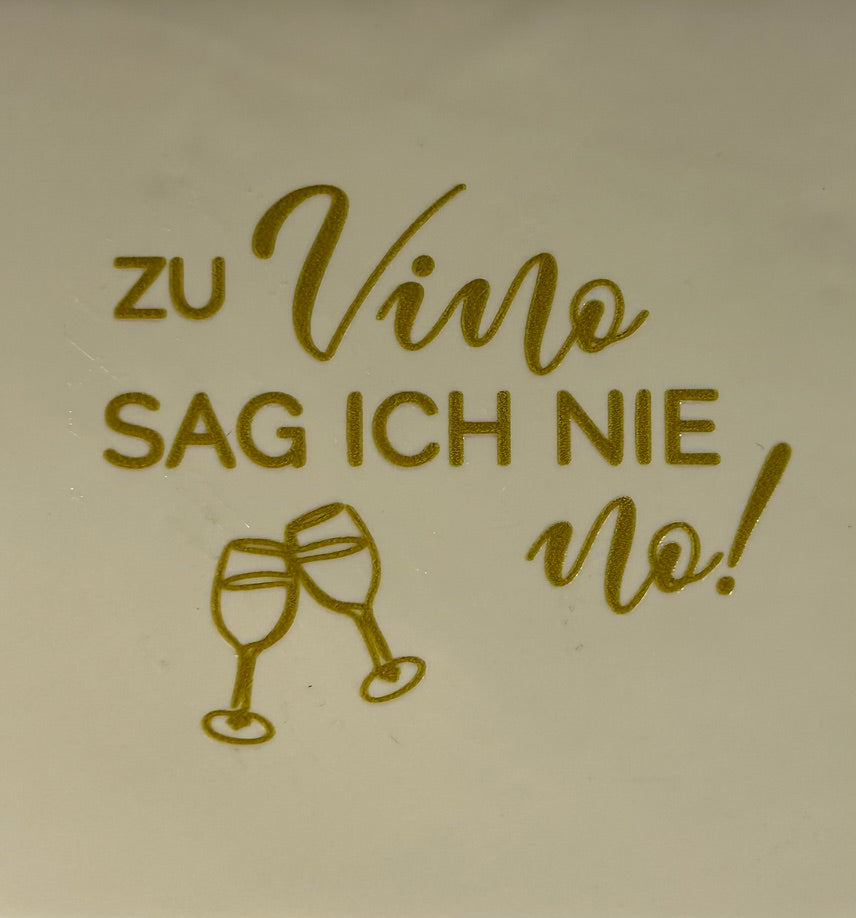 Quote tegeltje 'zu vino' creme/goud