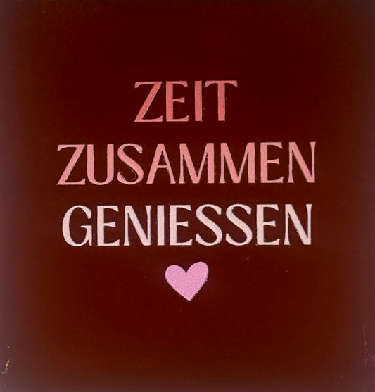 Quote tegeltje 'weit zusammen geniessen' kastanje/combi 6