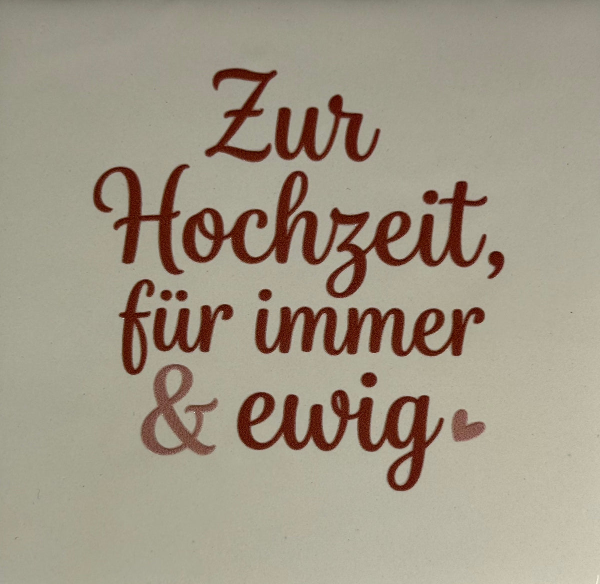 Quote tegeltje 'zur Hochzeit für immer 7 ewig' creme/taupe(nude roze)