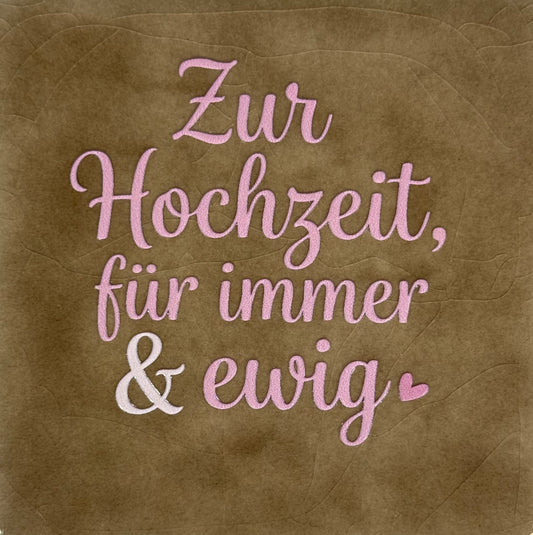 Quote tegeltje 'zur Hochzeit für immer 7 ewig' taupe/combi 2