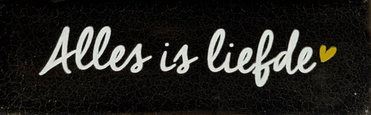 Quote tegeltje DO 'alles is liefde' goud/creme(goud)