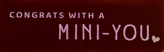 Quote tegeltje DO 'congrats with a mini-you' kastanje/warmroze(nuderoze)
