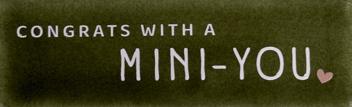 Quote tegeltje DO 'congrats with a mini-you' olijf/zachtroze(nuderoze)