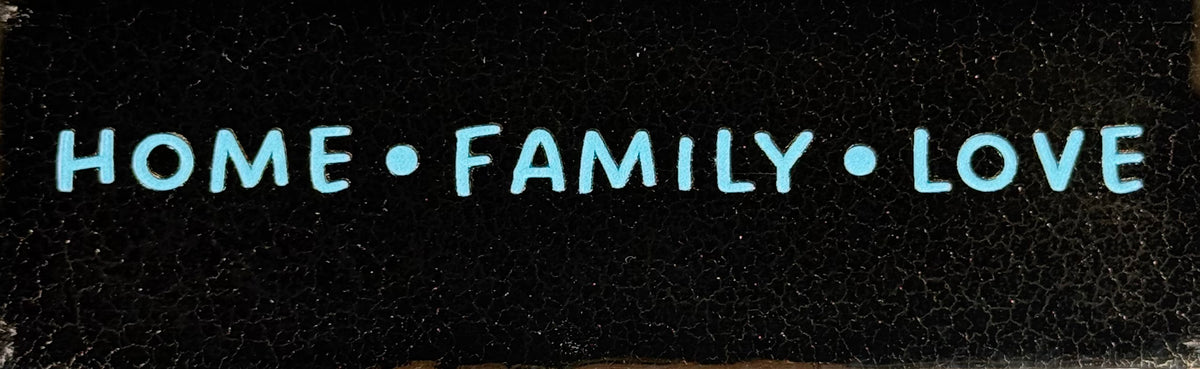 Quote tegeltje DO 'home family love' goud/warmblauw
