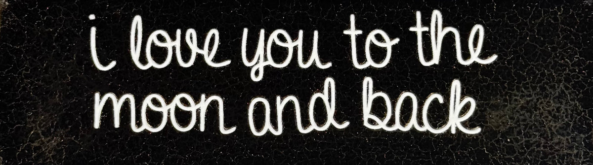 Quote tegeltje DO 'I love you to the moon and back' goud/creme