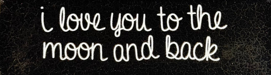 Quote tegeltje DO 'I love you to the moon and back' goud/creme