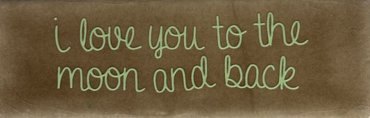 Quote tegeltje DO 'I love you to the moon and back' taupe/combi 5
