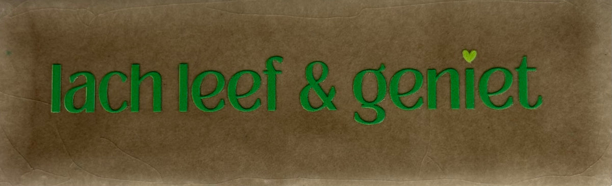 Quote tegeltje DO 'lach leef en geniet' taupe/knalgroen(lime)