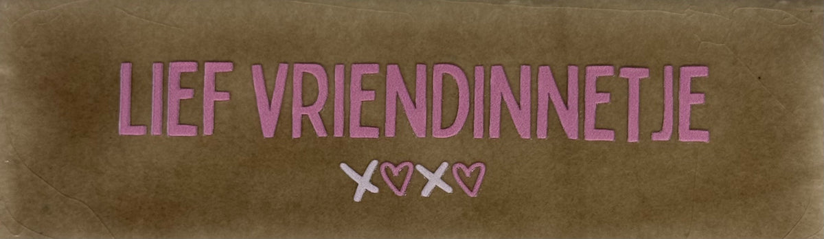Quote tegeltje DO 'lief vriendinnetje' taupe/combi 2