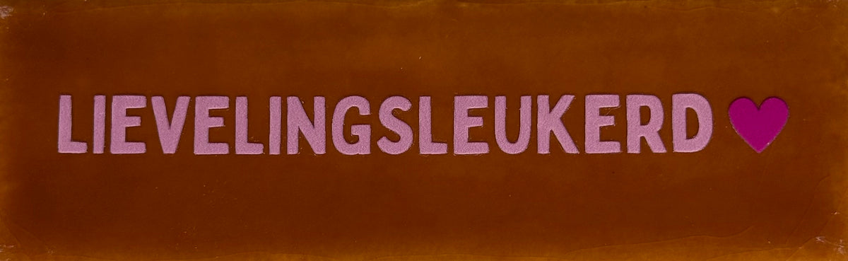 Quote tegeltje DO 'lievelingsleukerd' terra/warmroze(knalroze)