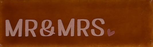 Quote tegeltje DO 'mr & mrs' terra/nuderoze(taupe)