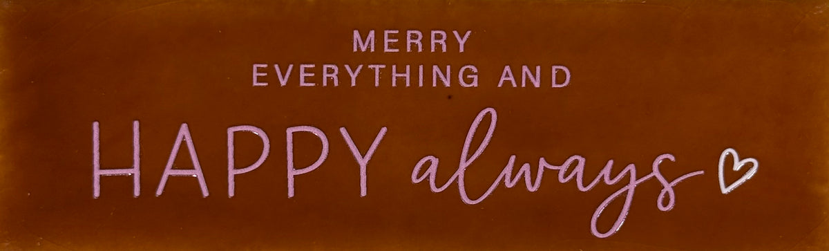 Quote tegeltje DO 'merry everything and happy always' terra/combi 2