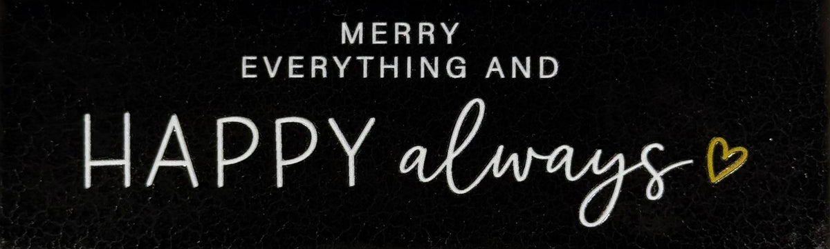 Quote tegeltje DO 'merry everything and happy always' goud/creme(goud)