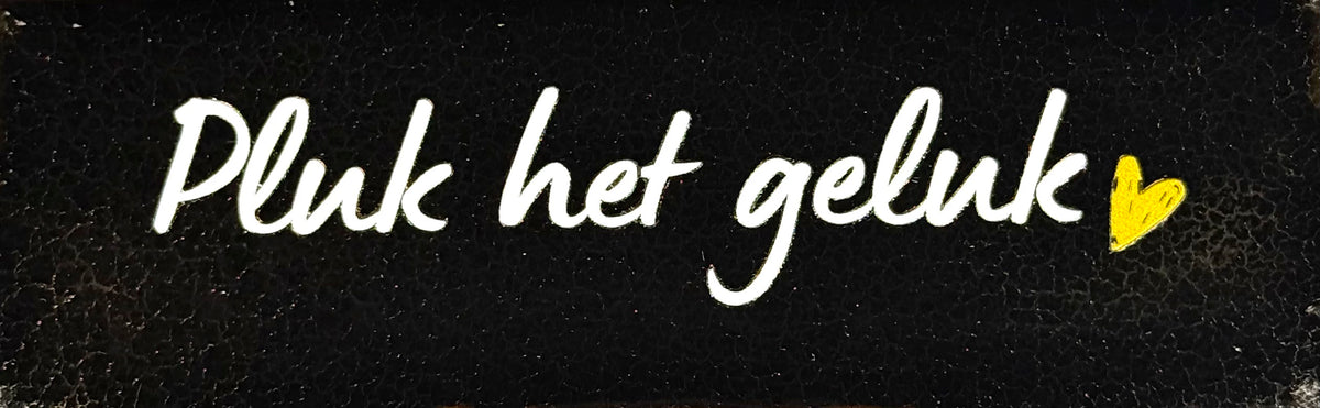 Quote tegeltje DO 'pluk het geluk' goud/creme(goud)