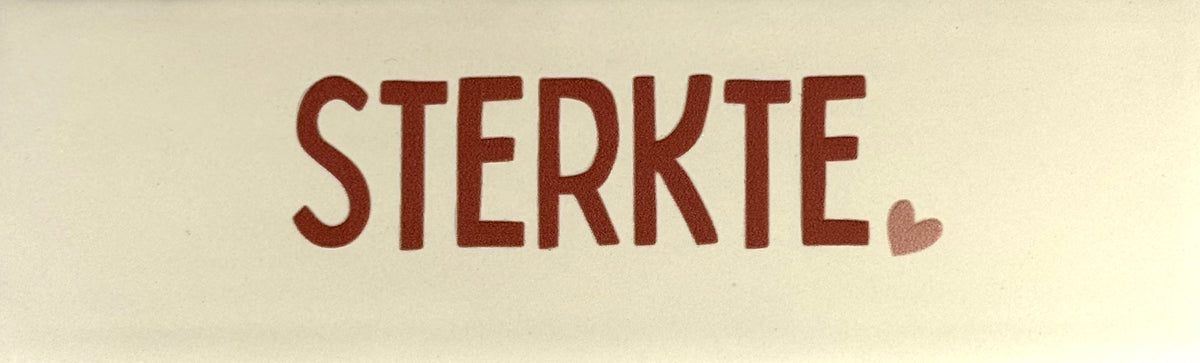 Quote tegeltje DO 'sterkte' creme/taupe(nude roze)