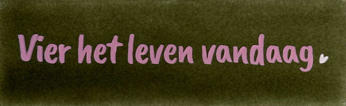 Quote tegeltje DO 'vier het leven vandaag' olijf/combi 2