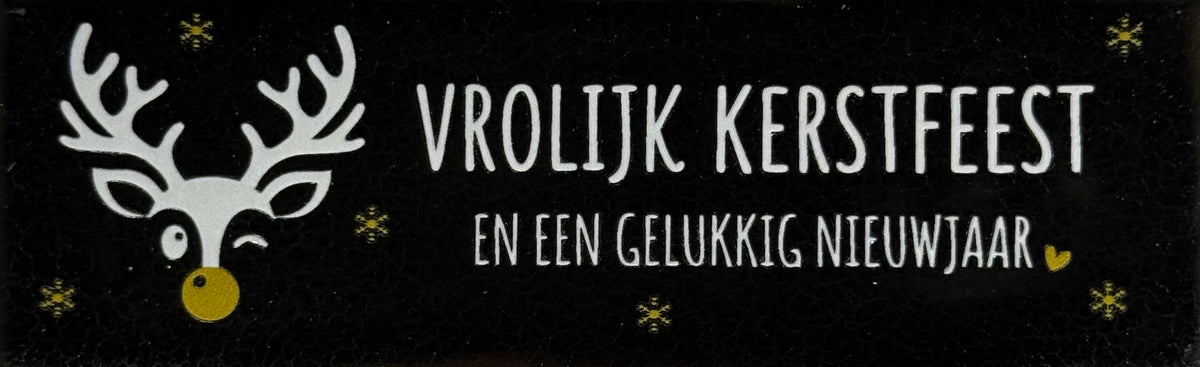 Quote tegeltje DO 'vrolijk kerstfeest en een gelukkig nieuwjaar' goud/creme(goud)