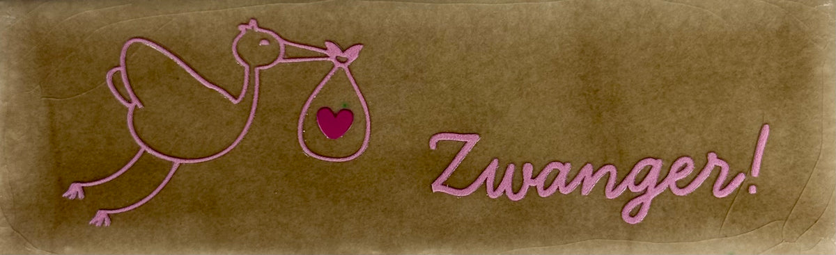 Quote tegeltje DO 'zwanger' taupe/warmroze(knalroze)