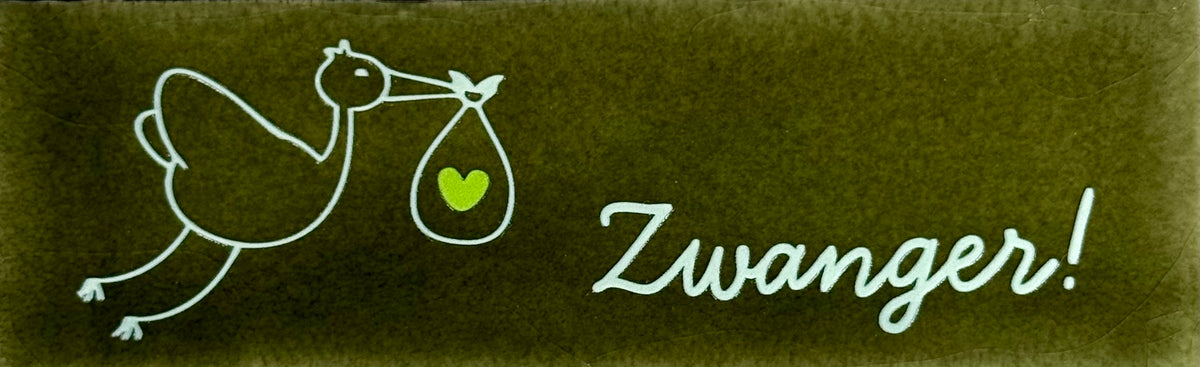 Quote tegeltje DO 'zwanger' olijf/lichtgroen(lime)