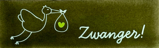 Quote tegeltje DO 'zwanger' olijf/lichtgroen(lime)