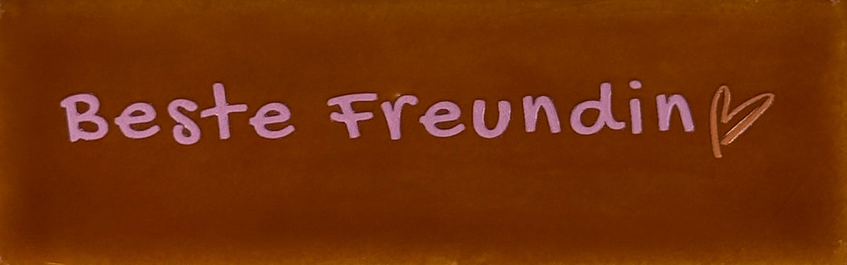 Quote tegeltje DO 'beste freundin' terra/warmroze(oranje)