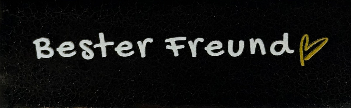 Quote tegeltje DO 'bester freund' goud/creme(goud)