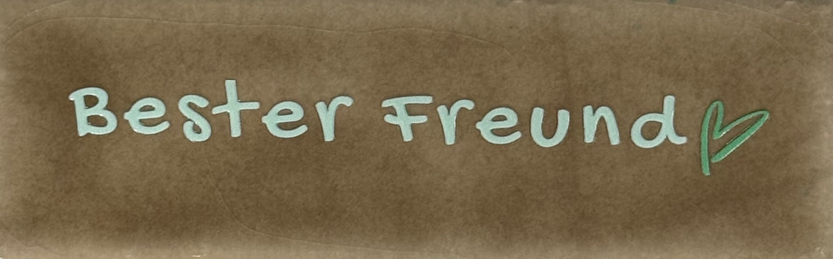Quote tegeltje DO 'bester freund' taupe/lichtgroen(mint)