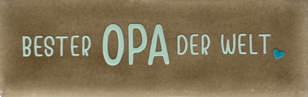 Quote tegeltje DO 'bester opa der welt' taupe/lichtgroen(turquoise)