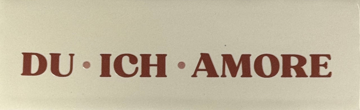 Quote tegeltje DO 'du ich amore' creme/taupe(nude roze)