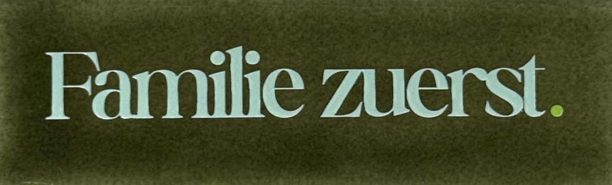 Quote tegeltje DO 'familie zuerst' olijf/lichtgroen(lime)