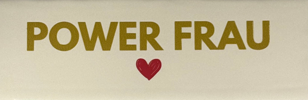 Quote tegeltje DO 'power frau' creme/goud(rood)