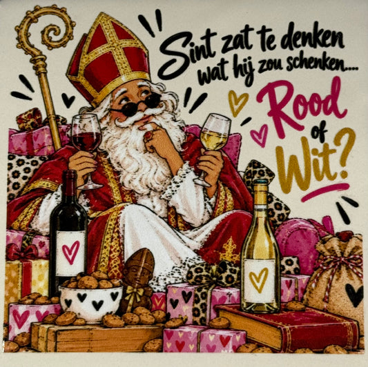 Quote tegeltje 'FUNNY sint zat te denken..' creme/multi