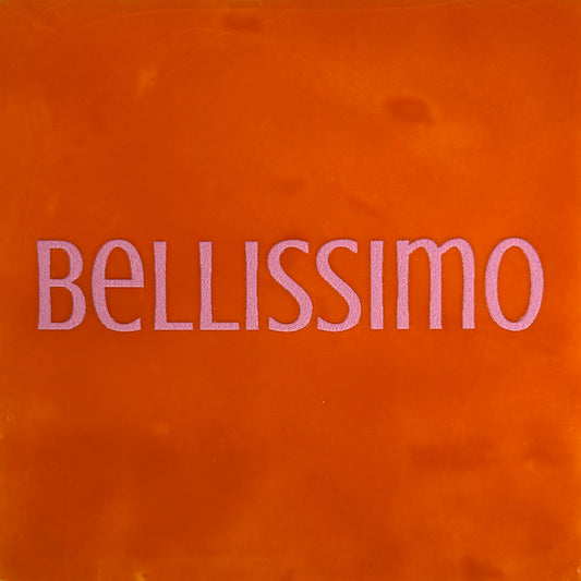 Quote tegeltje 'bellissimo' oranje/warmroze