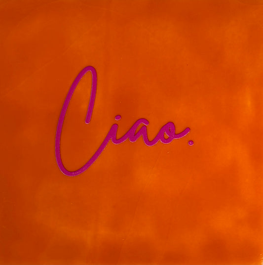 Quote tegeltje 'ciao' oranje/knalroze