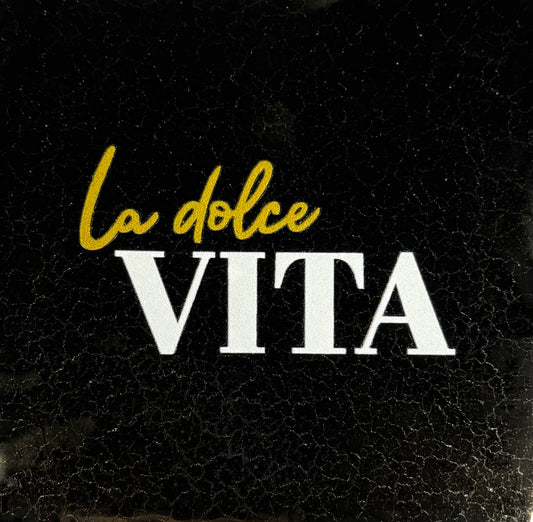 Quote tegeltje 'la dolce vita' goud/creme (goud)