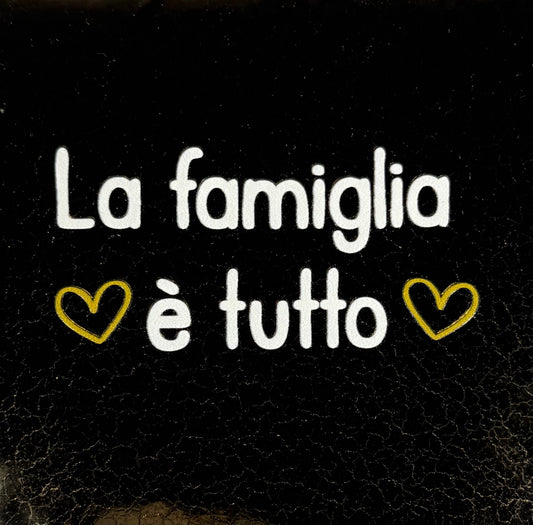 Quote tegeltje 'la famiglia è tutto' goud/creme (goud)